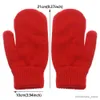 Mitaines pour enfants 1 paire de gants en cheveux de lapin Double couche femme en peluche couleur unie tous les doigts hiver femmes filles doux épaissir mitaines chaudes