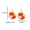 Dangle Earrings 1 Pair Cute Ear Wire Hook Multicolor Lovely Animal Sun Moon Enamel High Quality Fashion For Women Children Jewelry Gift