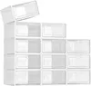 Fack Transparent förvaringslådan förtjockad fodral plast ES Stackbar Box Organizer Shoebox W0428