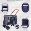 Carrier Pet Dog Stroller Folding Dog Buggy Baby Newborn Transportation Wheelbarrow Storage Bag Detachable Swivel Brakes Cart Wheels