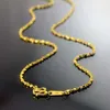 Цепочки Real Pure 999 24K желтого золота цепь 1,5 мм сияющий полное звездное ожерелье 17,1 дюйма / 3,9 г женщины Lucky Gift