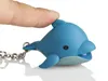 100Pcs Led Cute Dolphin Keychain Light With Sound Animal Doll Keyrings Children Party Gift Toy BackPack Pendants Lamp