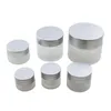 5g 10g 15g 20g 30g 50g Frosted Glass Cosmetic Jar Bottle Empty Face Cream Storage Container Pot Refillable Sample Bottles with Silver L Gfmd