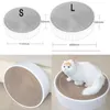 Scratchers Kommilief Round Cat Scratcher Board Bed Worrugated Paper Cat Scratcher Cushion Toys for Cats Bytesbar kartong Cat Bed