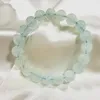 Strang Damen Herren Armband Natur Aquamarine Rund 11-12 mm Perlen 19 cm/Stück Nicht Glas Wirklich Kristall Für Geschenk Gefärbte Farbe