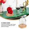 Bouteilles de stockage Gâteau Stand Verre Fleur Dôme Vitrine Cloche Récipient Clair Couvercle Cloche Jar Main Décor Horloge