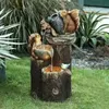 Garden Decorations Fountain Decoration Duck Solar Power Resin Patio With Led Light Squirrel Outdoor Simulation 231127