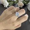 Cluster Rings Vintage Oval Cut 4ct Diamond Ring Original 925 Sterling Silver Engagement Wedding Band For Women Men Party Jewelry