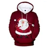 Sweats à capuche pour hommes 3D imprimé bonhomme de neige de Noël hommes femmes bonne année mode décontracté automne hiver sweats cadeau manteau