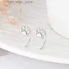 Stud Kofsac 925 Sterling Silver Hypoallergenic Cat Paw örhängen mode söta öronkrokörhängen kvinnliga kvinnor smycken söt tjej gåva yq231128