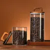 Organisation Kaffeeglas versiegeltes Glas Akazienholzabdeckung Lebensmittelbehälter Retro Kaffeebohnen Tee Snack Einmachglas Küche Haushalt Aufbewahrungsflasche