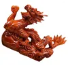 Garden Decorations Creative Wood Ornament Small Desktop Decor Mini Ornament 10cm Dragon Chic Shaped Figurine