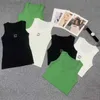 Kobiety na drutach górna designerska kamizelka joga garnitur haft t -koszulka bez rękawów oddychająca z dzianiny TEE TOP Tank Camis Tops Vest Trees