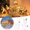 Dekoracje ogrodowe 3PCS Iron Art Elk Deer Dekoracja świąteczna z LED Świec świetlanie brokatu renifery świąteczny domek na zewnątrz ozdobne dekoracje Y231127