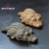 Teaware Creativity Crocodile Statue Ornaments Yixing Purple Clay Tea Pet Sculpture Tea Figurine Crafts Chinese Lucky Tea Set Decoration