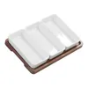 Plates Ceramic Snack Serving Tray Multifunction Long Strip Coffee With Bamboo Pallets For Nuts