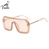 Sunglasses One Piece Men Women Fashion Shades UV400 Vintage Glasses Rivet Pilot Style Tint Ocean Lens Sun Brand Design