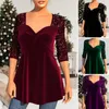 Blusas femininas de cor sólida blusa feminina estilo solto topo impressionante lantejoulas com decote em v lisonjeiro a linha silhueta cruz senhora para