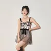 Kvinnors badkläder 2023 Korea kvinnors mode ett stycke prinsessa kjol liten bröst stålfäste samla våren resort