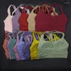 Completo da yoga Reggiseno sportivo da donna Top corto Tessuto super morbido Reggiseno imbottito antiurto per corsa Sport Gym Top Bralette