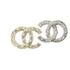 Designer Brand Letters Diamond Brooches Pin Women Crystal Rhinestone Pearl Brooch Pins Charm Girl Jewellery Accessories