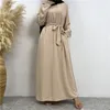 Roupas étnicas Ramadan 2023 Vestidos Longos Formais 13 Cores Simples Simples Nida Mulher Muçulmana Abaya Eid