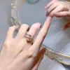 Кластерные кольца 2023 925 Серебряная алмазная змея в форме намотки с высоким содержанием углеродного кольца проста проста