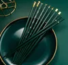 Green Gold Household Japanesestyle Fashion Nonslip Hightemperature Alloy Chopsticks Family One Pair Chopstick Per Persona042091667