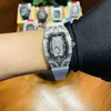 Designer Ri mlies Luxe horloges Mechanisch horloge Wijnvat Rm07 Heren 01 Automatisch Volledige boor Case Tape Dames Vrije tijdslimiet Es Heren Merk