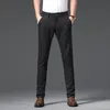 Autumn Stripe Trousers Men Formal Work Business Red Grey Navy Blue Black Slim Fit Ironfree Office Suit Pants Male 3038