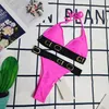 Designer Bikini Damen Bademode Luxus Bikinis goldener Buchstabe rosa sexy Badeanzug