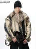 Fourrure pour hommes Fausse Fourrure Mauroicardi Automne Hiver Surdimensionné Cool Épais Chaud Réversible Fluffy Veste Fausse Fourrure Manteau Hommes Piste De Luxe Mode Européenne 231128