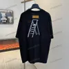 xinxinbuy Maglietta da uomo firmata Tee 23ss Ricamo a più strumenti 1854 stampa cotone a maniche corte da donna Nero blu S-2XL