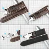 Zespół zespołów maikes ręcznie robione oryginalne skórzane opaski zegarkowe 18 mm 20 mm 22 mm 24 mm Universal Butterfly Butkle Watch Pasek Brown Men Smart Watch Band 231128