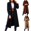 Mélanges de laine pour hommes Casual Femmes Tweed Vestes Manteaux Hiver 2023 Automne Couleur Unie À Manches Longues Bouton Manteau Femmes Poches Trench Femme 231128