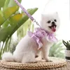 Collari per cani Gatti Abbigliamento per animali domestici Cintura toracica in pizzo Teddy Bichon Primavera Estate Autunno Guinzaglio Collare da passeggio