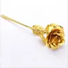 Dekorativa blommor folie guld platerade bröllop dekoration blomma valentins dag presentälskare rose konstgjorda röda lila blå droppe