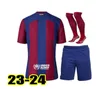 23 24 Soccer Jersey Barca Lewandowski FC Ferran Camiseta de Futbol Auba Barca Joao Cancelo 2023 2024 Fotboll Joao Felix Barcelona Kits Män och barn