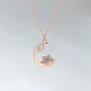 Pendentifs Petit rêve frais lune fille fée clavicule chaîne doux flocon de neige nouveau collier femme couleurs qui ne se décolorent pas.