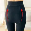 Mulheres meias sexy com nervuras de malha leggings cintura alta yoga calças de fitness sólida meias calças outono meia-calça térmica casual meias magras