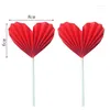 Fournitures de fête Rouge Coeur Plié Gâteau Topper Saint Valentin Décoration De Mariage Joyeux Anniversaire Décoration Cuisson Party Favors