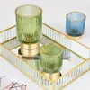 Storage Bottles Light Luxury Style Thickened Glass Bucket Pen Cup Makeup Brush Holder Vase Desktop Tank Orga H6C5