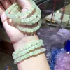 Link Bracelets Natural Green Lace Jade Bucket Beads Bracelet Charms Fashion Personalized For Men Women Gemstone Jewelry 1pcs