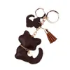 Porte-clés chaînes de mode souris porte-clés accessoires lanière girafe conception Pu cuir Animal fleur sac charmes voiture porte-clés cadeau