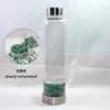 Natural Crystal Quartz Glass Water Bottle Crushed Quartz Obelisk Wand Healing Energy Bottles Rostfritt stål Cap QPGAA