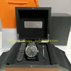 Verkligt foto med original Box Watch Mens Black Dial Rostfritt stål läderband PAM 00754 Transparent Back Automatic Mechanical Men's Sport Watches armbandsur