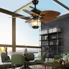 American Retro Fan Light DC Remote Control Dining Room Living Bedroom Ceiling 220V 110V 42 52 Inch