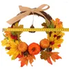 Couronne de fleurs décoratives en forme de citrouille, pour fête d'automne, belle boutique, décoration DIY, fausse guirlande suspendue pour l'intérieur