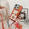 Etui telefoniczny iPhone Case Designer dla iPhone 15 Pro Max Case Apple iPhone 14 Pro Max 13 12 15 Plus Case Crossbody Portfel Portfel Polety torebki mobilne okładka Scarf