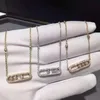Collane con ciondolo per donna Set di gioielli in argento di design Bracciale in oro 18 carati mobile con diamanti pieni Moda unisex Feste Regali di nozze di Natale Compleanno Ragazze Cool